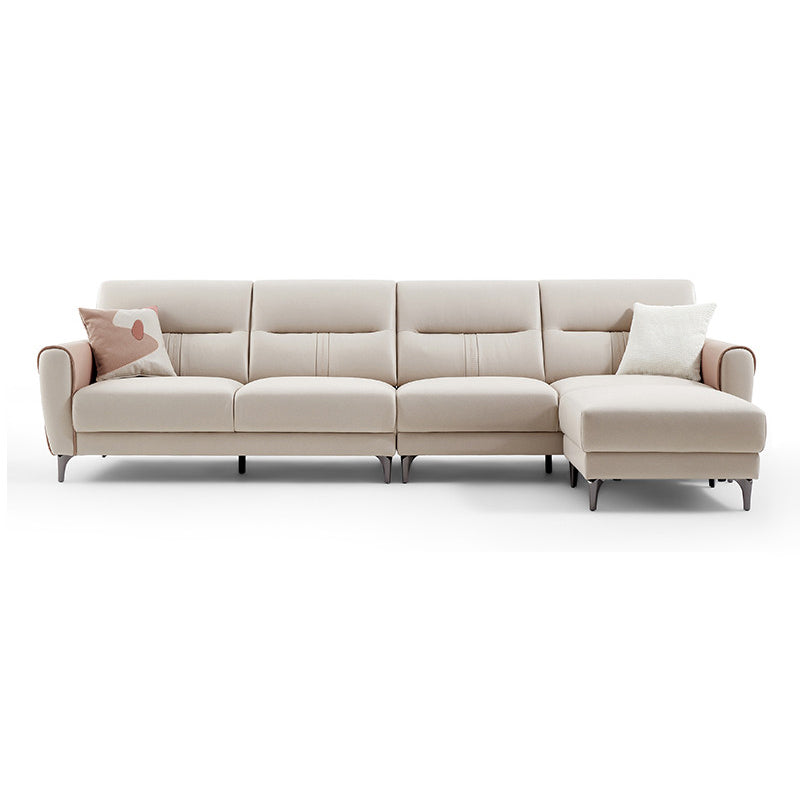 Square Arm Sofa in Solid Wood with Sewn Pillow Back Faux Leather