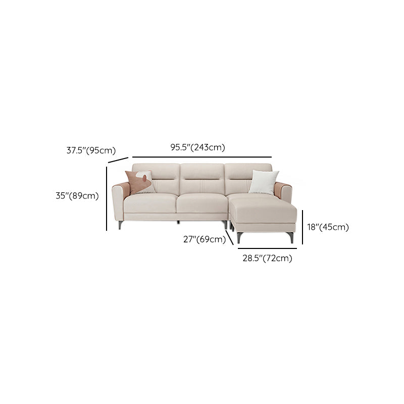 Square Arm Sofa in Solid Wood with Sewn Pillow Back Faux Leather