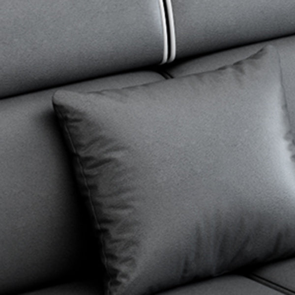 4-seat Contemporary Fabric/Faux Leather Pillow Top Arm Sofa for Living Room