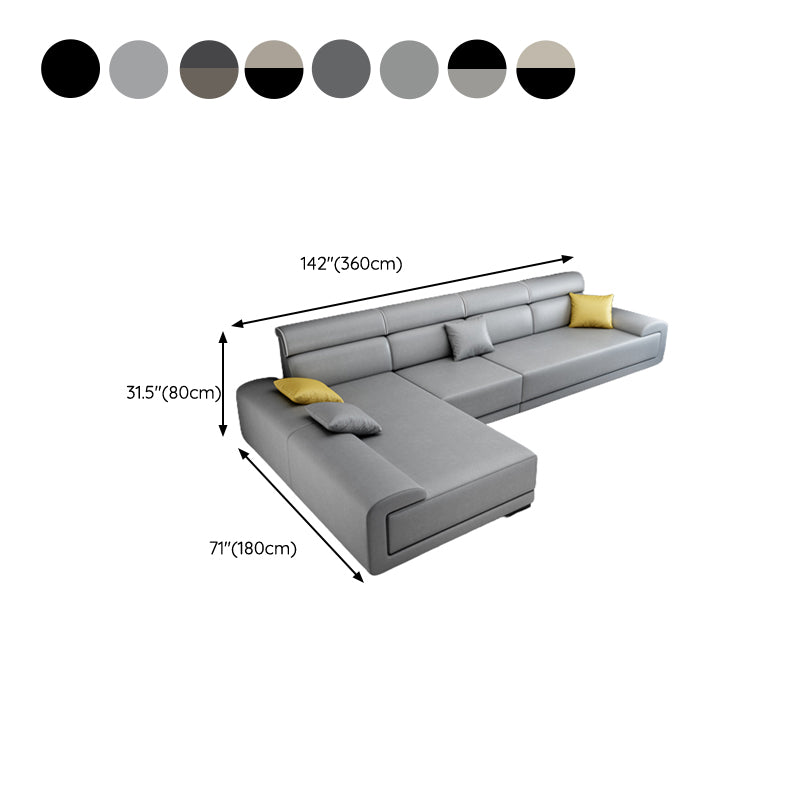4-seat Contemporary Fabric/Faux Leather Pillow Top Arm Sofa for Living Room