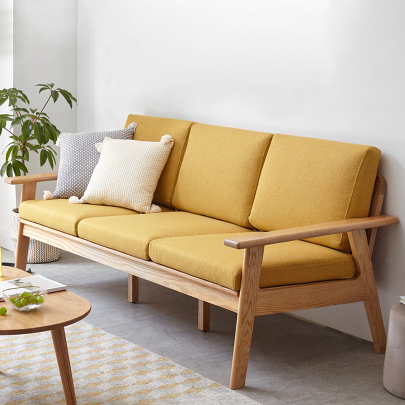 Solid Wood Solid Color Foam No Extra Resistance Sofa for Living Room