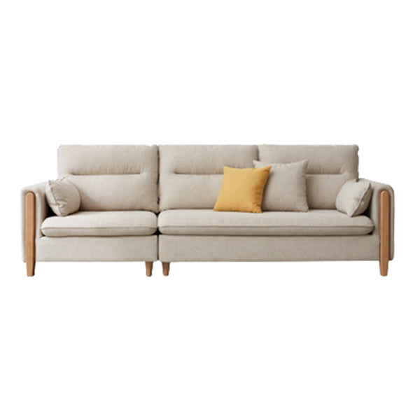 Solid Wood Square Arm Contemporary Fabric Sofa for Living Room