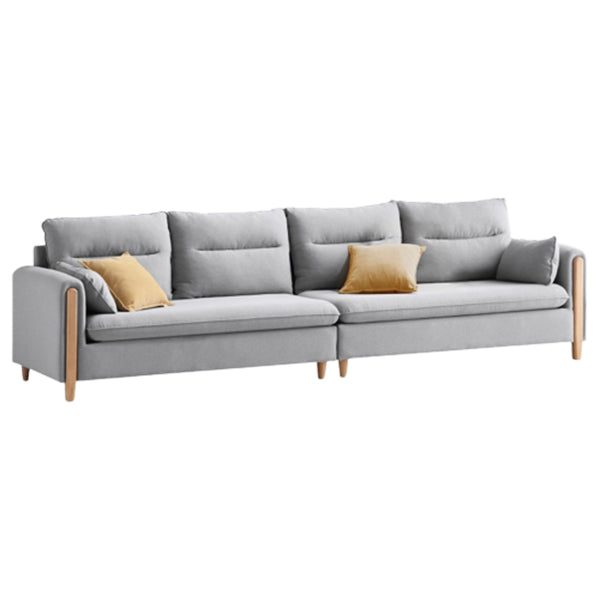 Solid Wood Square Arm Contemporary Fabric Sofa for Living Room