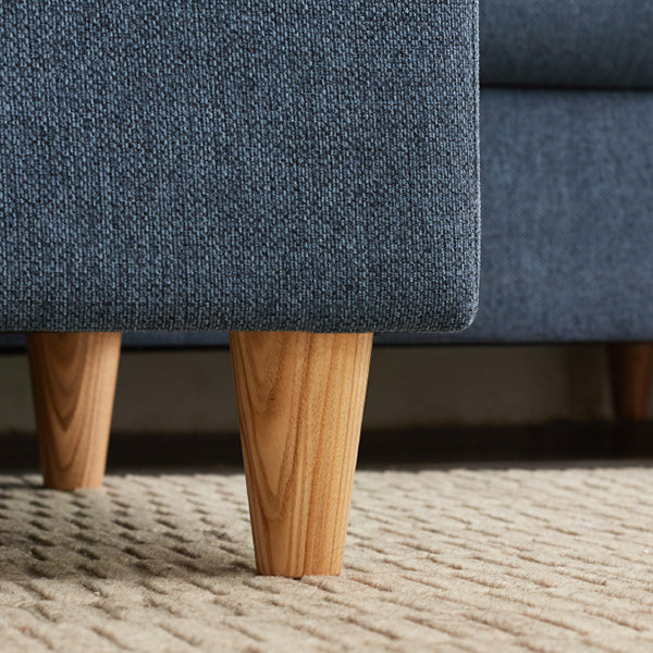 Solid Wood Square Arm Contemporary Fabric Sofa for Living Room