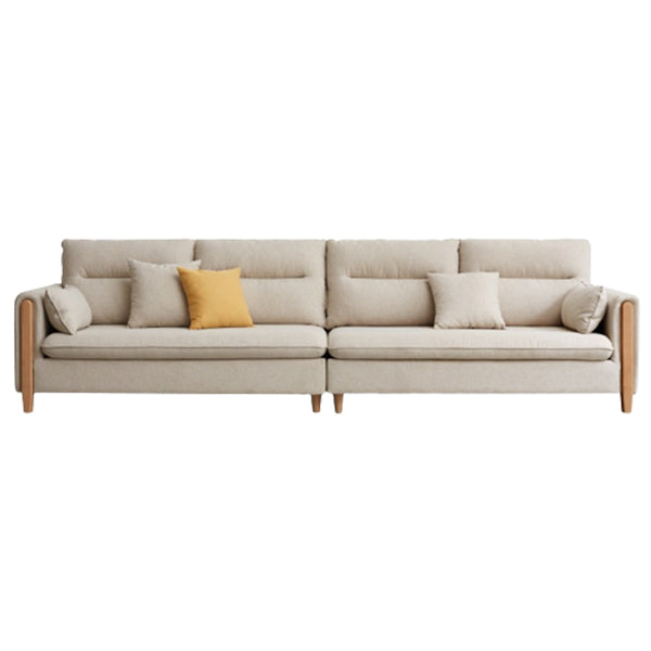 Solid Wood Square Arm Contemporary Fabric Sofa for Living Room