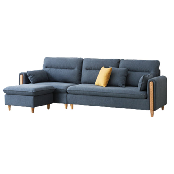 Solid Wood Square Arm Contemporary Fabric Sofa for Living Room