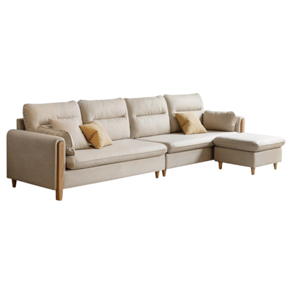 Solid Wood Square Arm Contemporary Fabric Sofa for Living Room