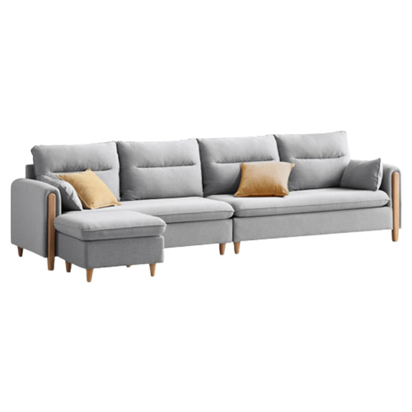 Solid Wood Square Arm Contemporary Fabric Sofa for Living Room