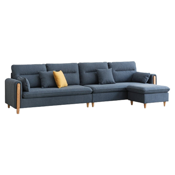 Solid Wood Square Arm Contemporary Fabric Sofa for Living Room