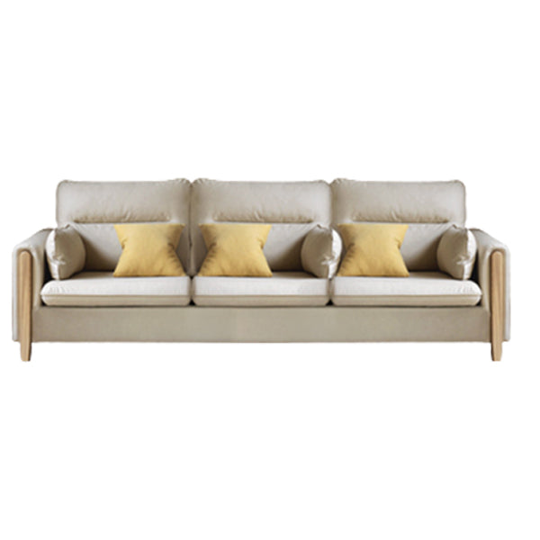 Solid Wood Square Arm Contemporary Fabric Sofa for Living Room