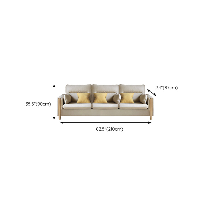 Solid Wood Square Arm Contemporary Fabric Sofa for Living Room