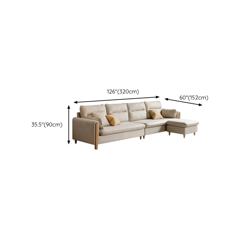 Solid Wood Square Arm Contemporary Fabric Sofa for Living Room