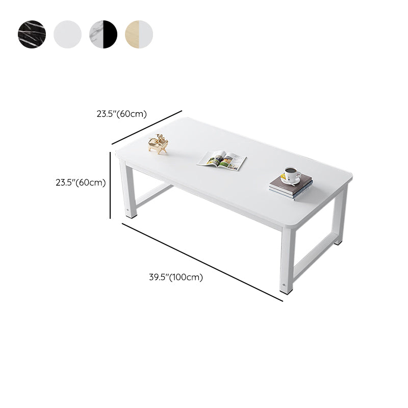 Rectangle Wooden Top Coffee Table with Metal Four legs Modern Style