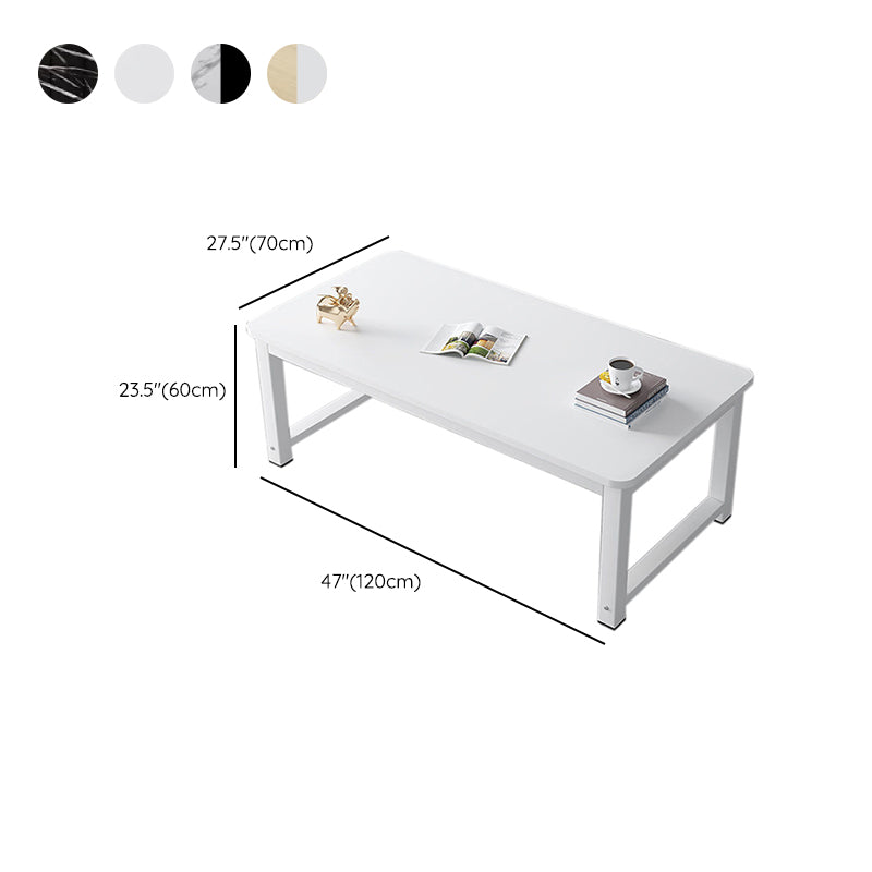 Rectangle Wooden Top Coffee Table with Metal Four legs Modern Style