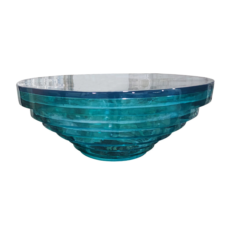 Resin Coffee or End Table Contemporary Round Top with Solid Base