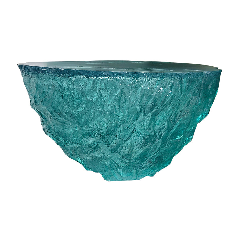 Resin Coffee or End Table Contemporary Round Top with Solid Base