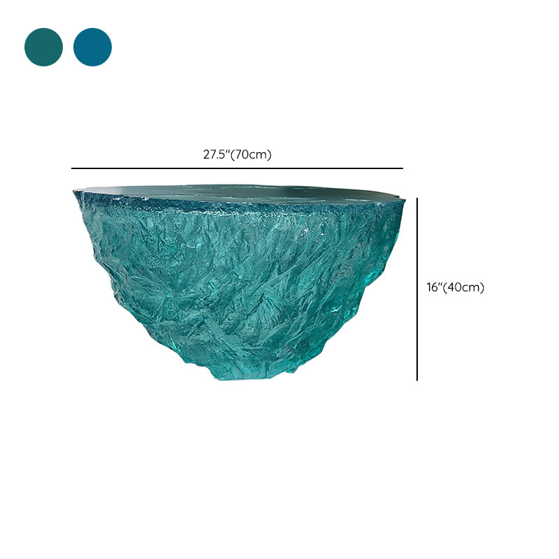 Resin Coffee or End Table Contemporary Round Top with Solid Base