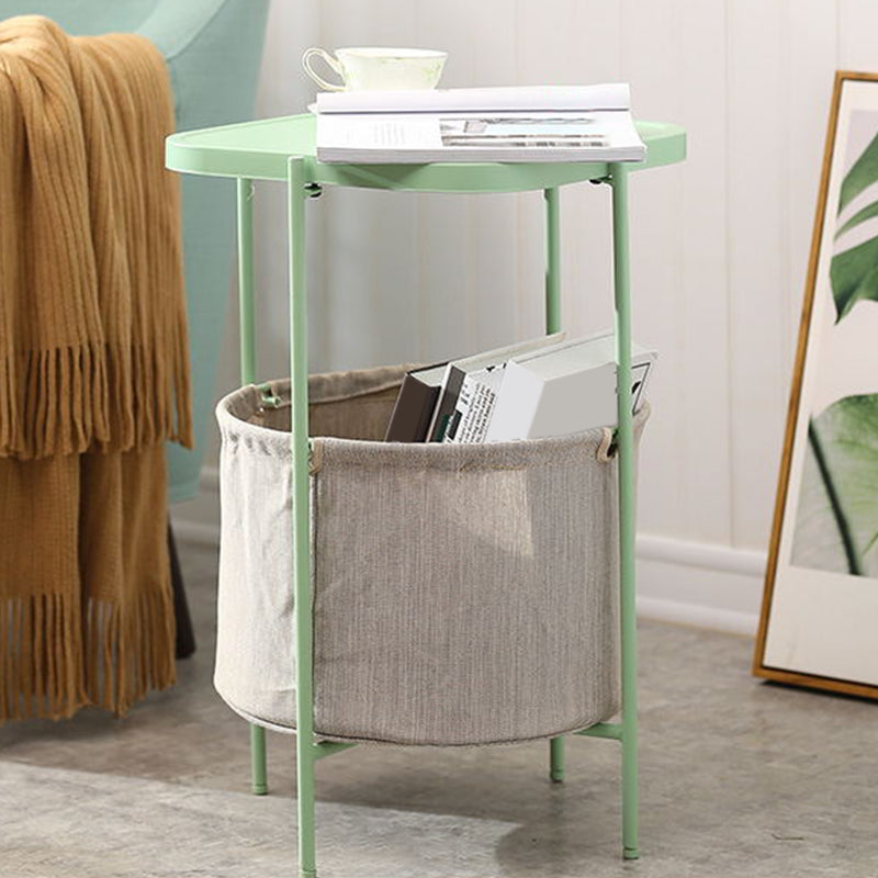 Tray Top Metal Coffee or End Table with Storage Four Legs Base