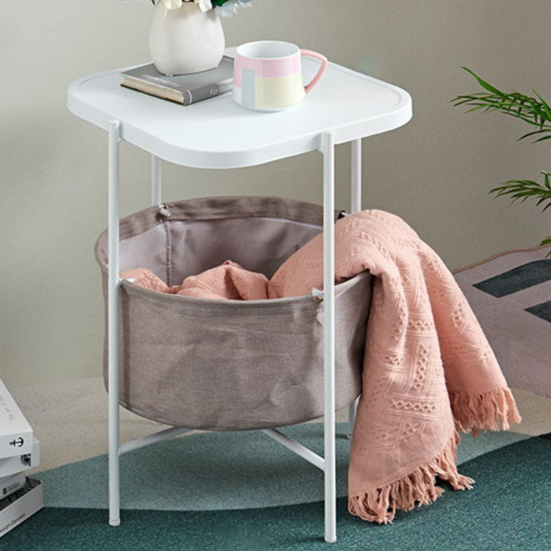 Tray Top Metal Coffee or End Table with Storage Four Legs Base