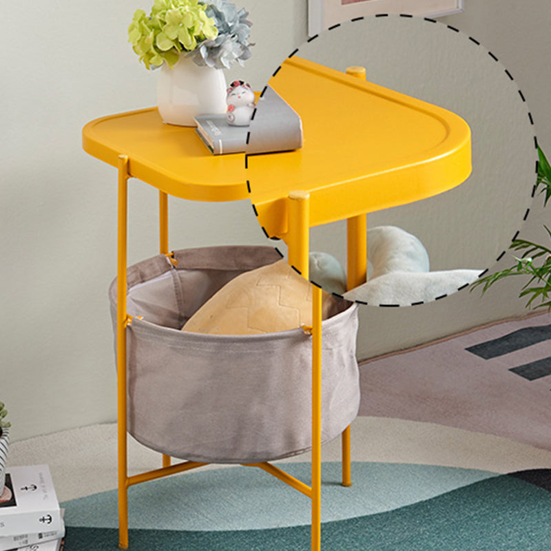 Tray Top Metal Coffee or End Table with Storage Four Legs Base