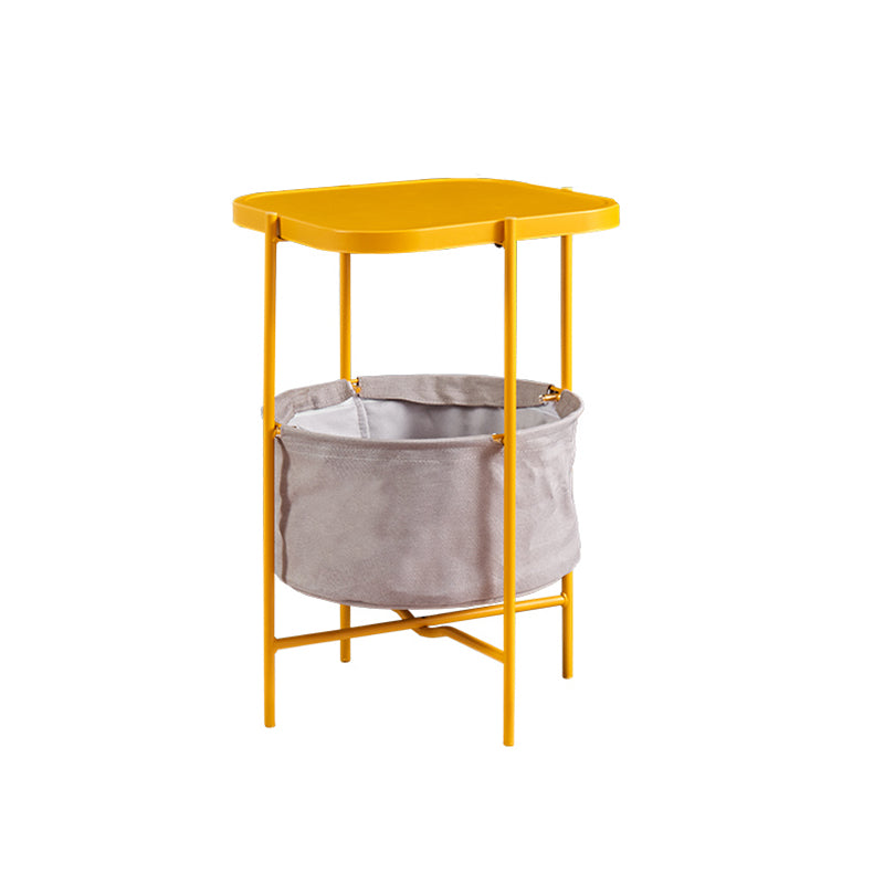 Tray Top Metal Coffee or End Table with Storage Four Legs Base
