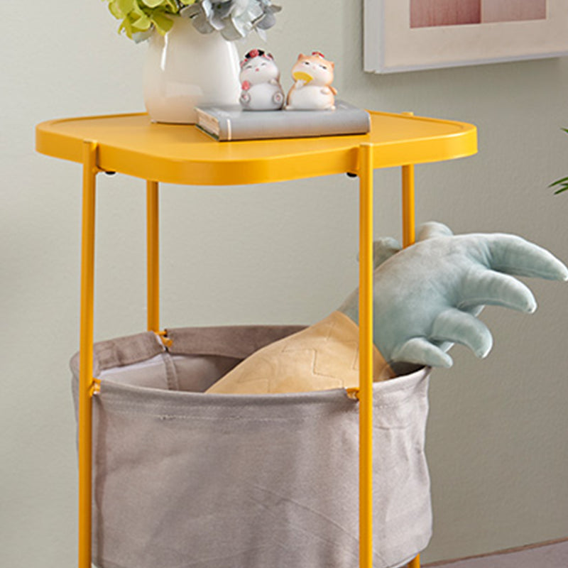 Tray Top Metal Coffee or End Table with Storage Four Legs Base