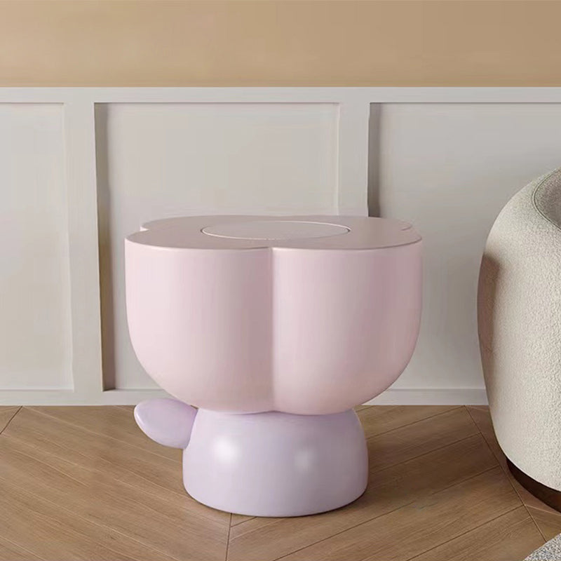 Resin Coffee or End Table in Flower Shape with 1 Legs Contemporary