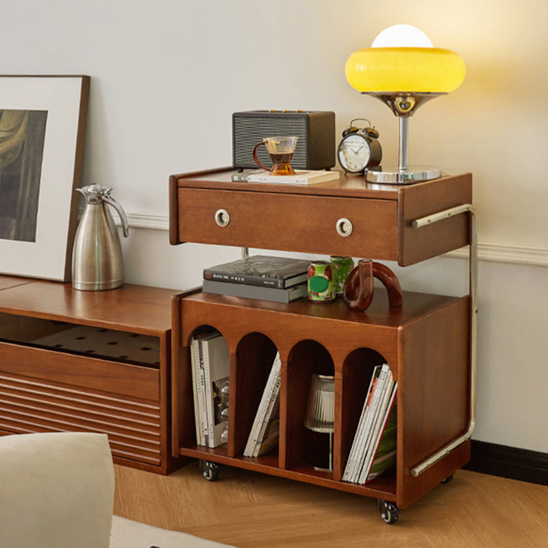 Robert Coffee Table with Wheels in Brone with Stogage Drawer