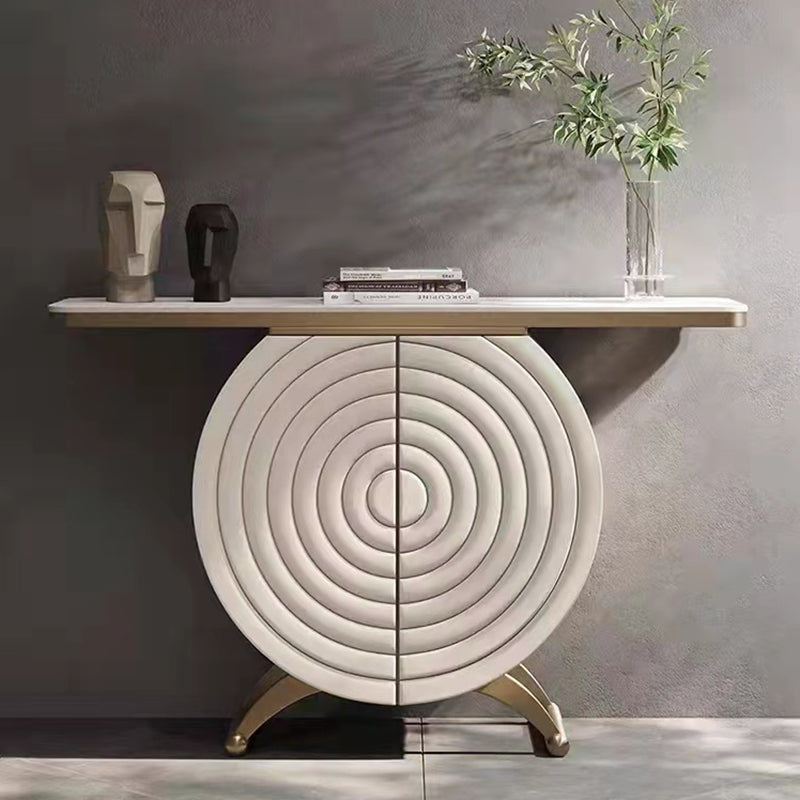 Solid Wood Contemporary White Accent Cabinet for Living Room
