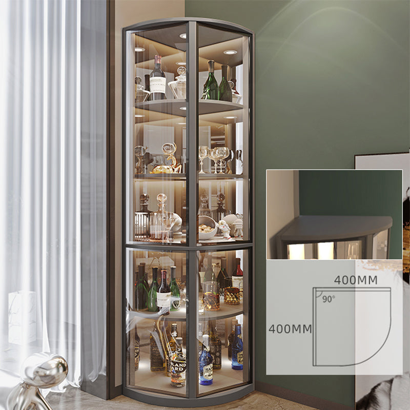 2-door Wood Cabinet 78.74" Tall Accent Cabinet with Glass Door