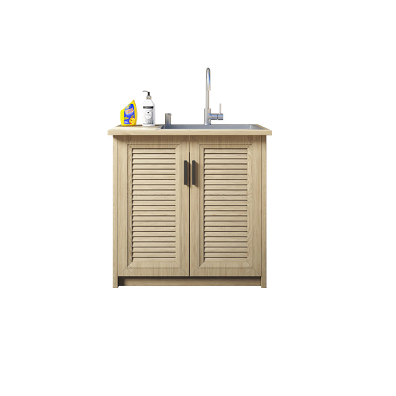 Contemporary Metal Cabinet 31.49" Tall Accent Cabinet with Door