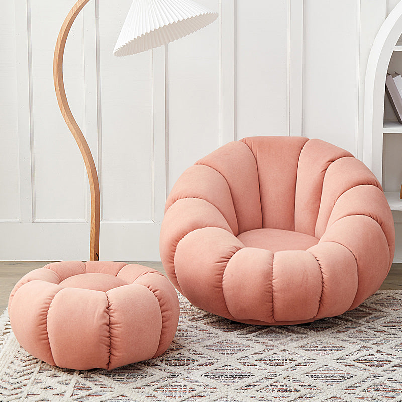 Contemporary Papasan Chair with Sewn Pillow Back and Solid Wood Frame