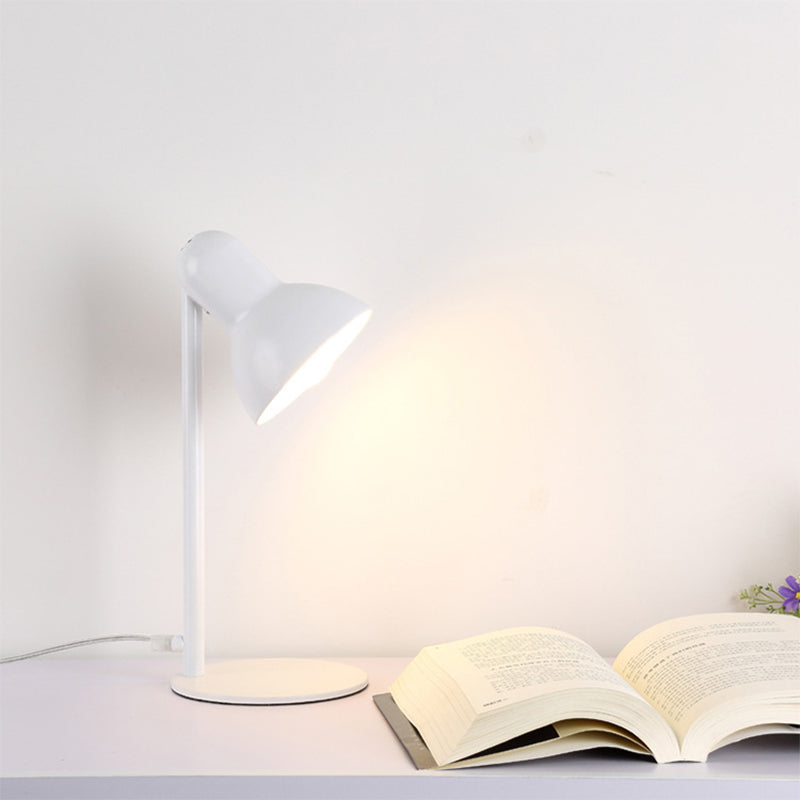 Black/White Dome Shade Desk Lamp Loft Stylish Metal 1 Bulb Bedside Mini Standing Desk Lighting