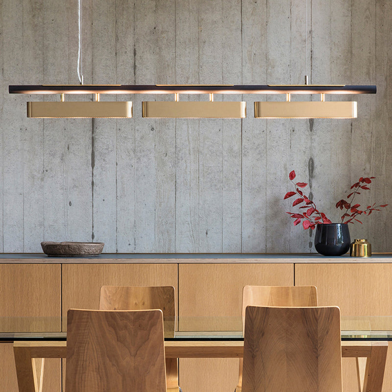 Contemporary Gold and Black Hanging Pendant Lights with Shade for Dining Room