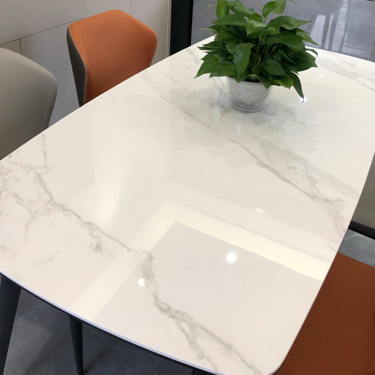 Modern Rectangular Dining Table Stone Top Tabletop for Dining Room