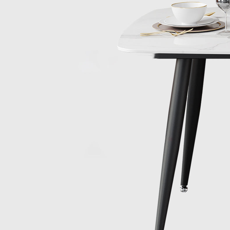 Modern Rectangular Dining Table Stone Top Tabletop for Dining Room