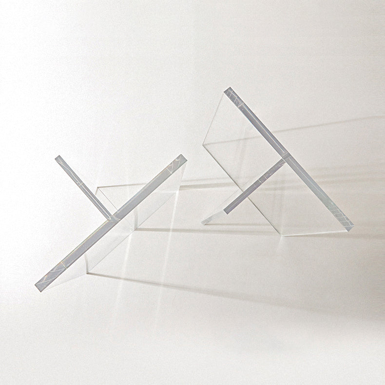 Contemporary White Rectangular Stone Dining Table with Acrylic Base