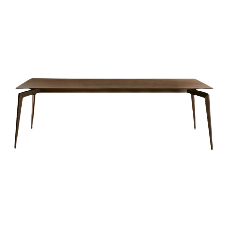 Modern Rectangular Dark Brown Wooden Dining Table with 4 Foot