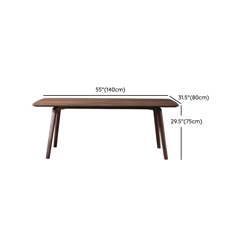 Contemporary Dark Brown Rectangular Wooden Dining Table with 4 Foot