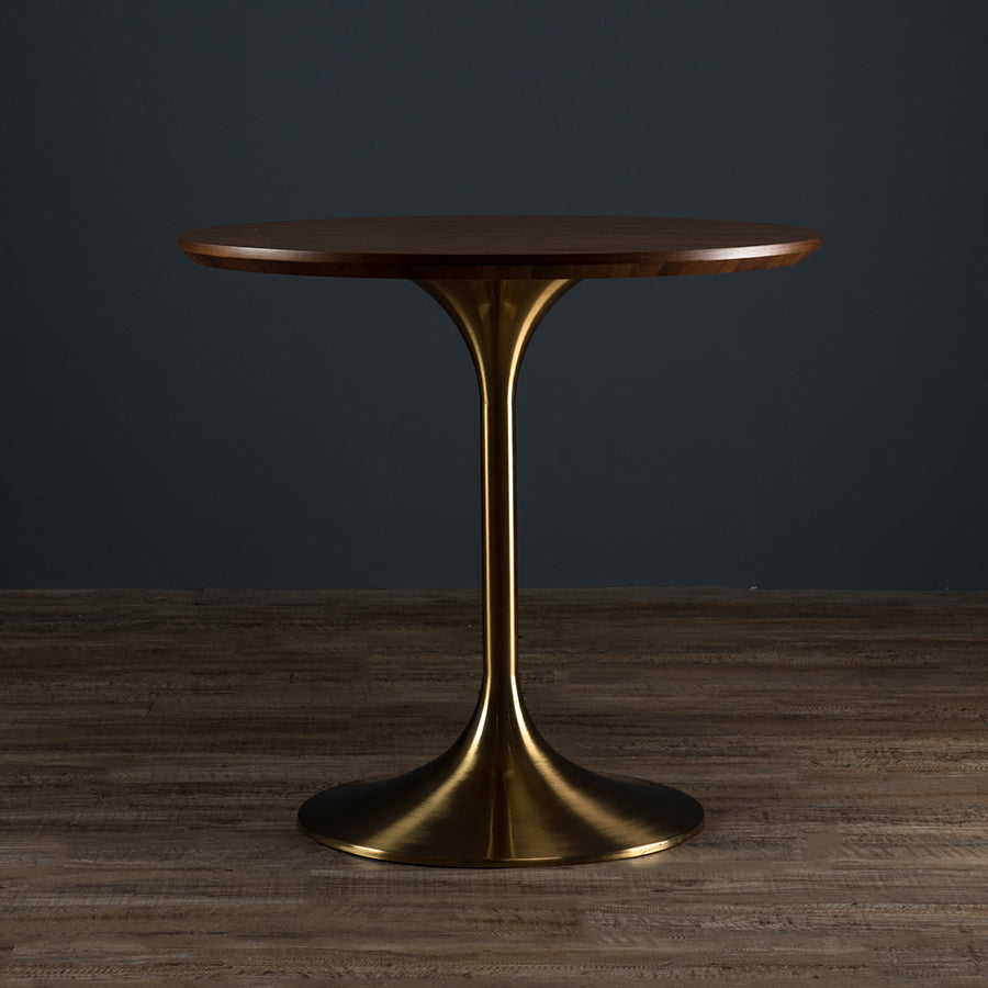 Modern Wood Tabletop Round Dining Table with Metal Tulip Base