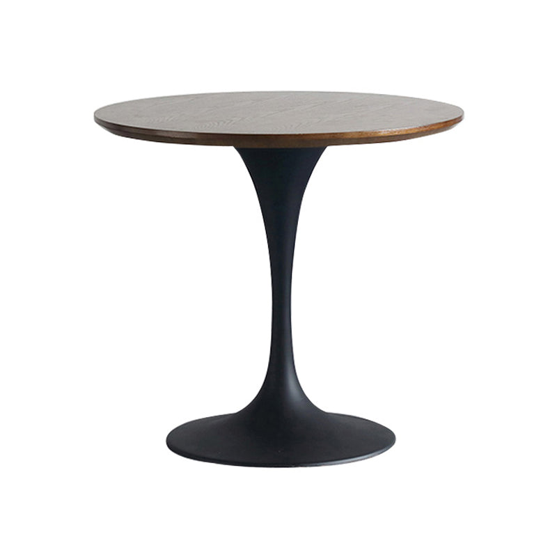 Modern Wood Tabletop Round Dining Table with Metal Tulip Base