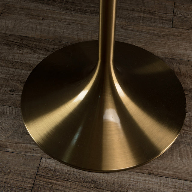 Modern Wood Tabletop Round Dining Table with Metal Tulip Base