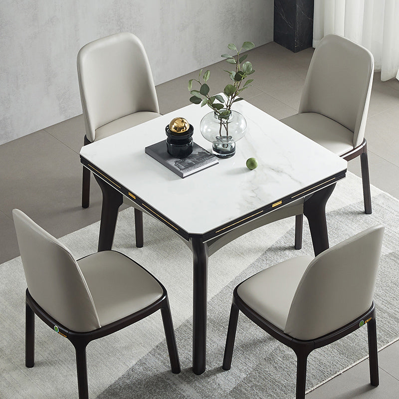 Modern Extendable Stone Drop Leaf Folding Square Dining Table for Dining Room