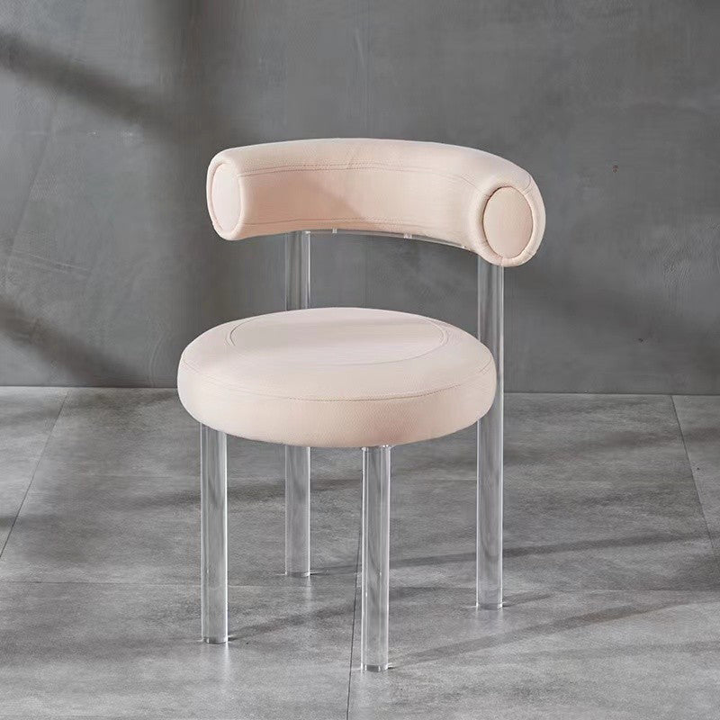 Contemporary Upholstered and Acrylic Dining Side Chair for Kitchen