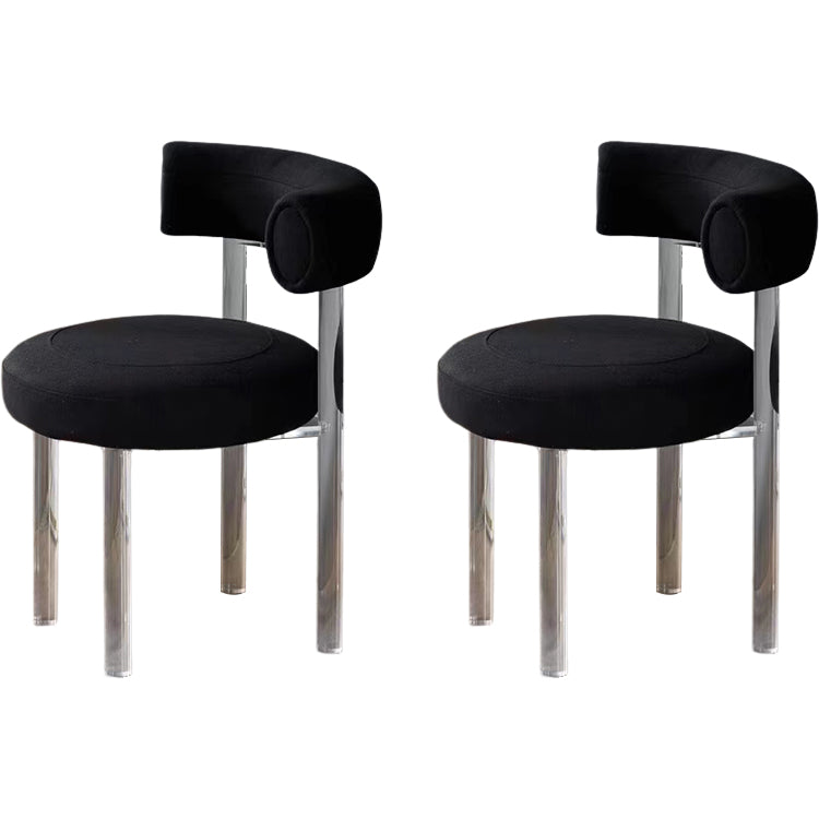 Contemporary Upholstered and Acrylic Dining Side Chair for Kitchen