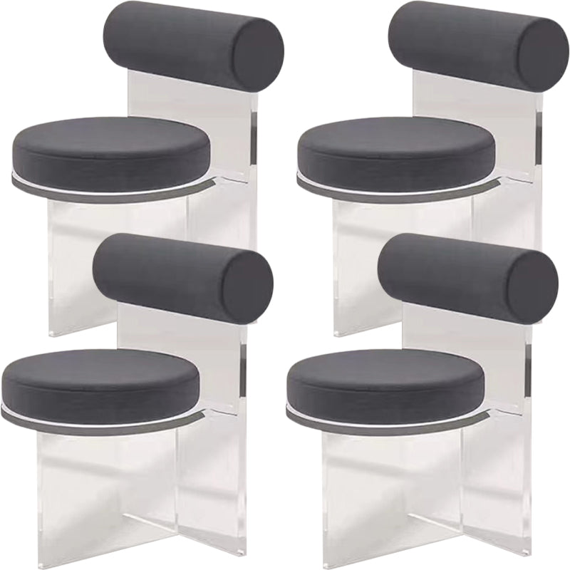 Contemporary Upholstered and Acrylic Dining Side Chair for Home