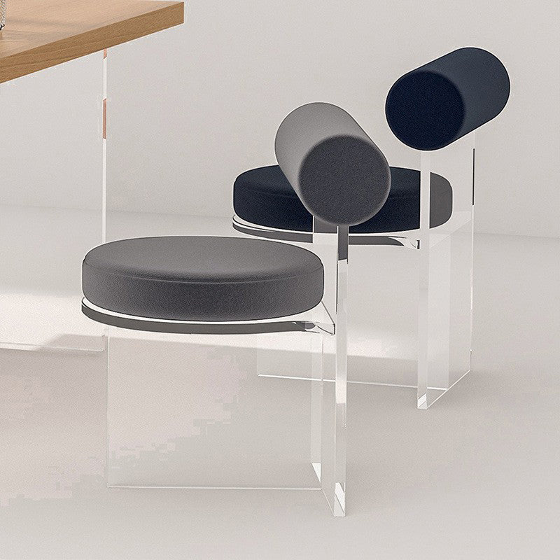 Contemporary Upholstered and Acrylic Dining Side Chair for Home