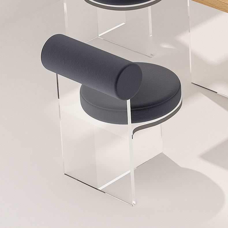 Contemporary Upholstered and Acrylic Dining Side Chair for Home
