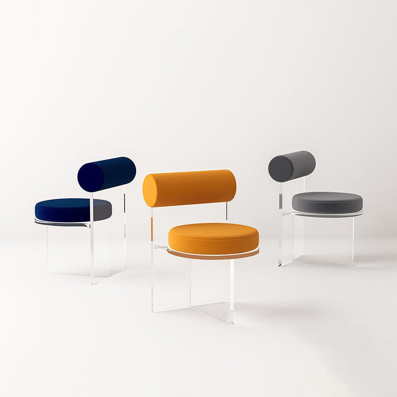 Contemporary Upholstered and Acrylic Dining Side Chair for Home