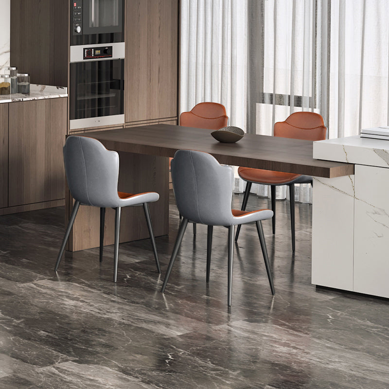 Faux Leather and Metal Contemporary Dining and Accent Chairs